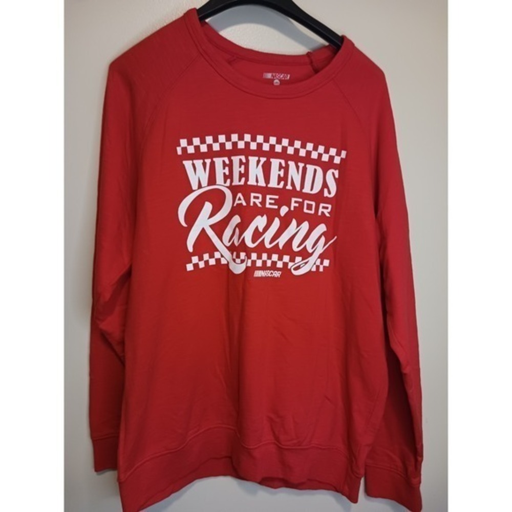 Nascar Weekends Are For Racing Red Long Sleeve Sweatshirt Large‎